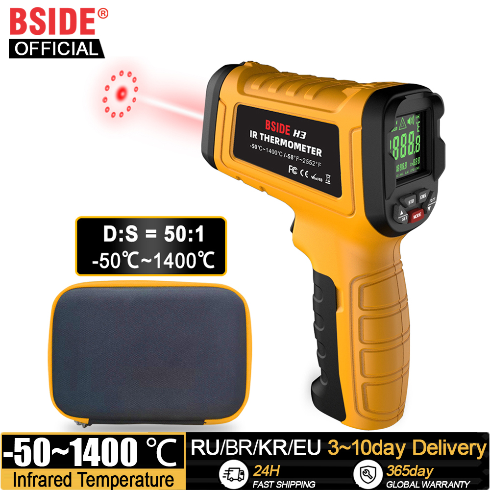 Industrial Laser Temperature - BSIDE -50~1400C Infrared Thermometer Professional 50:1
