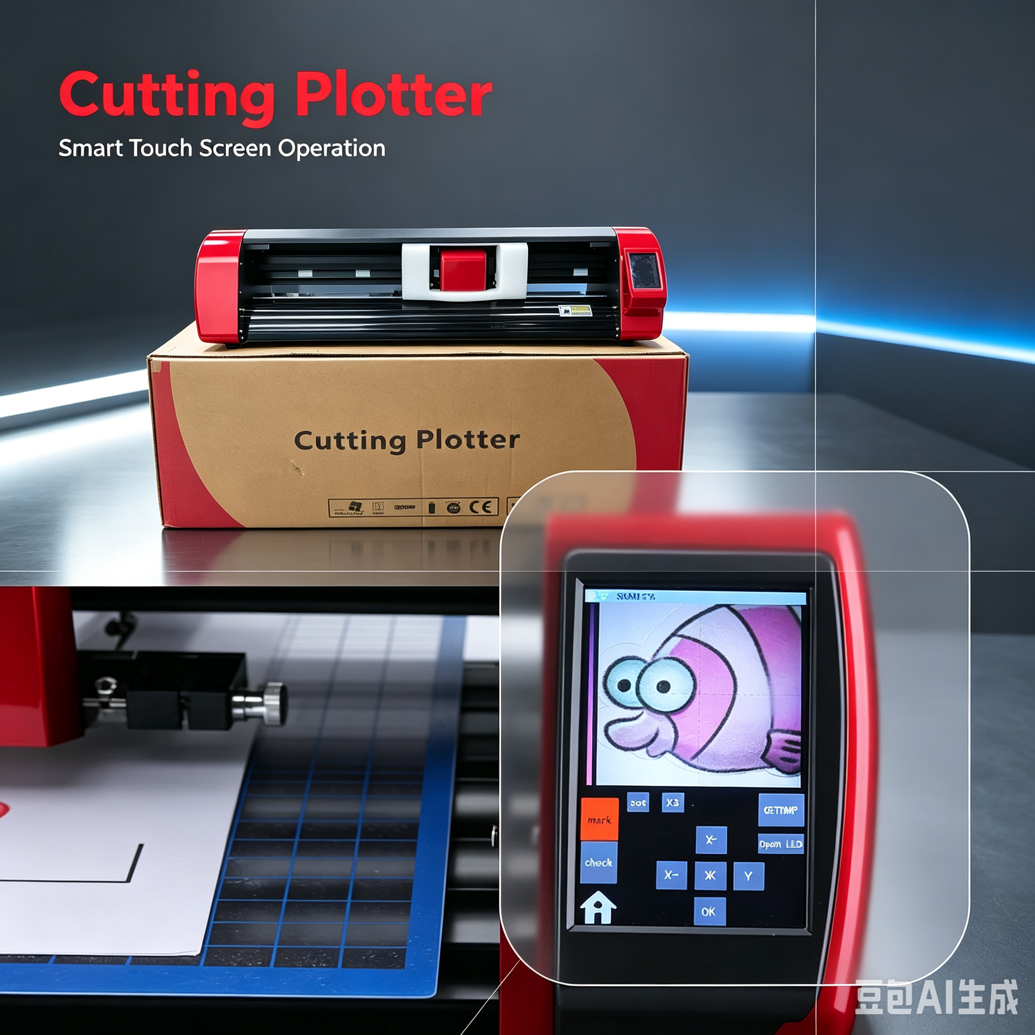 Industrial Laser Metal Cutter - 600mm Format Double Head CCD Camera