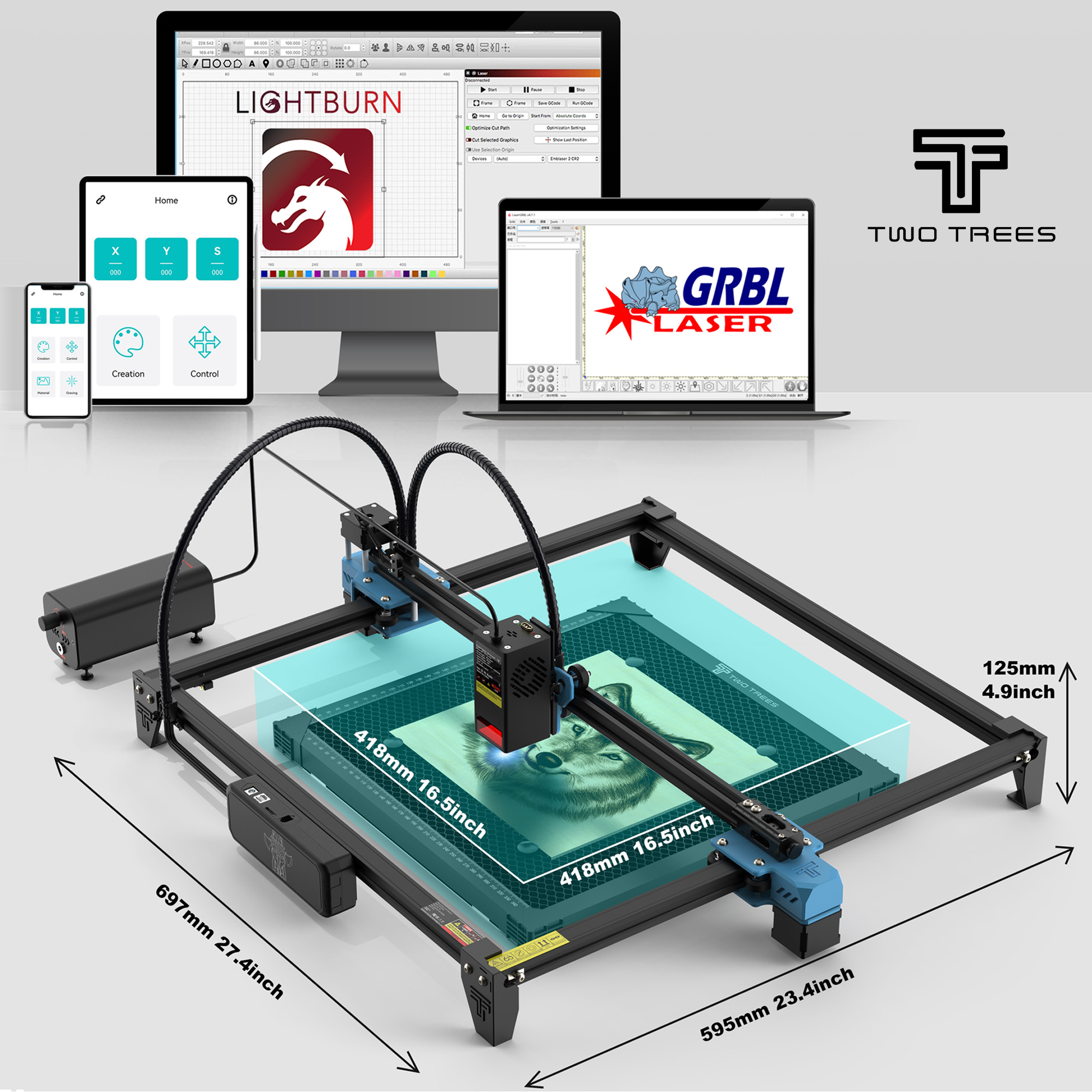 TwoTrees TTS-20 PRO 130W Laser - Industrial Laser Etching Machine review and price