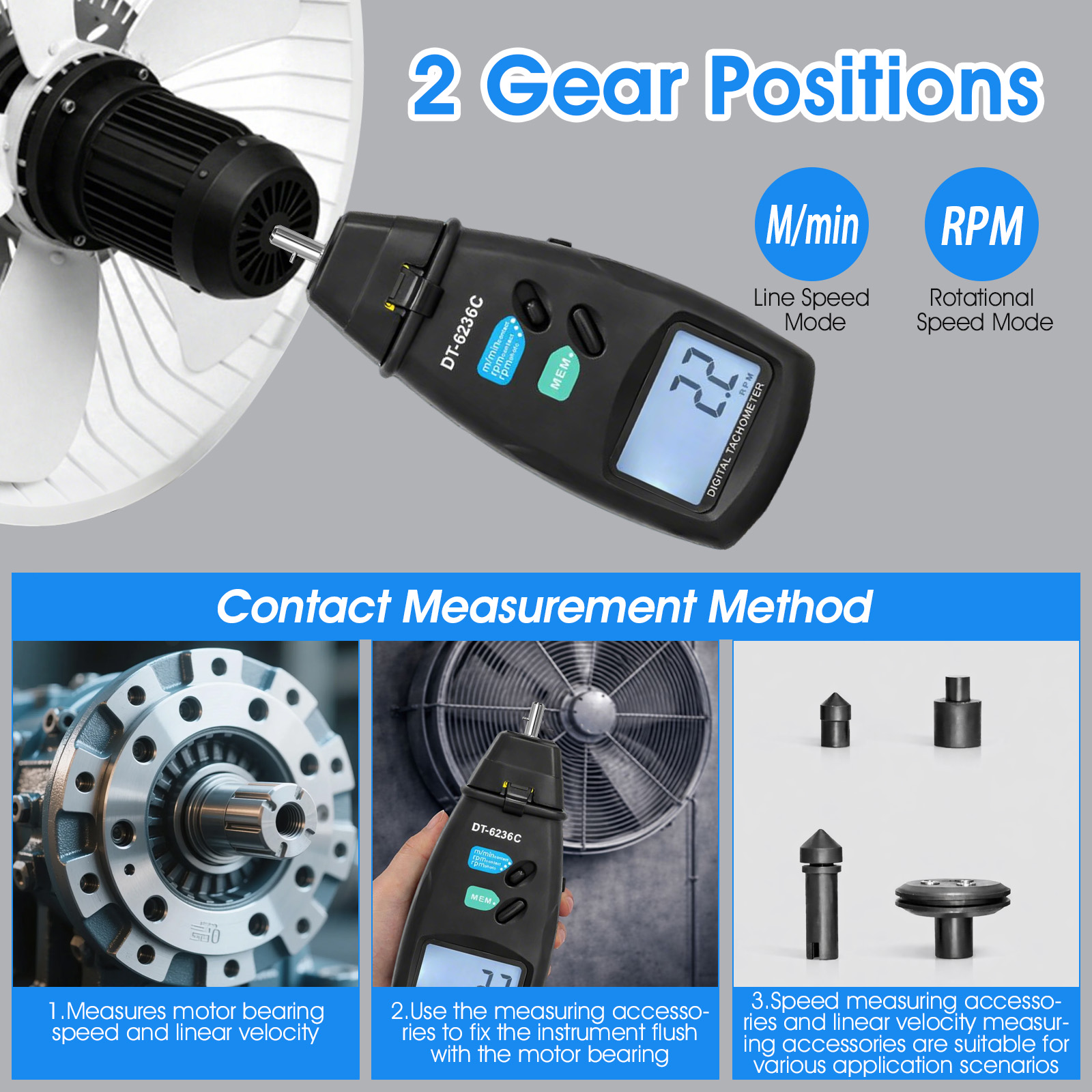 HoldPeak Contact & Laser Tacho - Industrial Laser Tachometer review and price