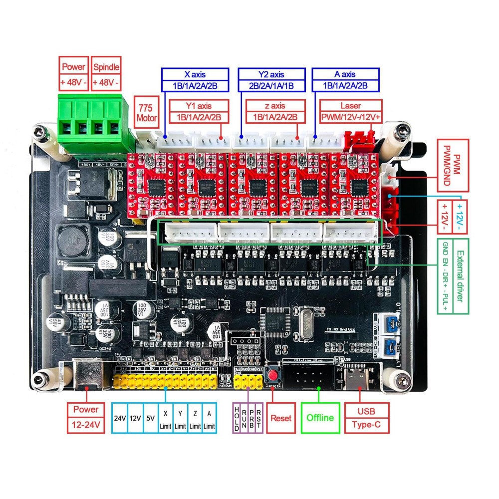 Grbl 4-Axis 32bit Offline Cont - Laser Controller Board review and price