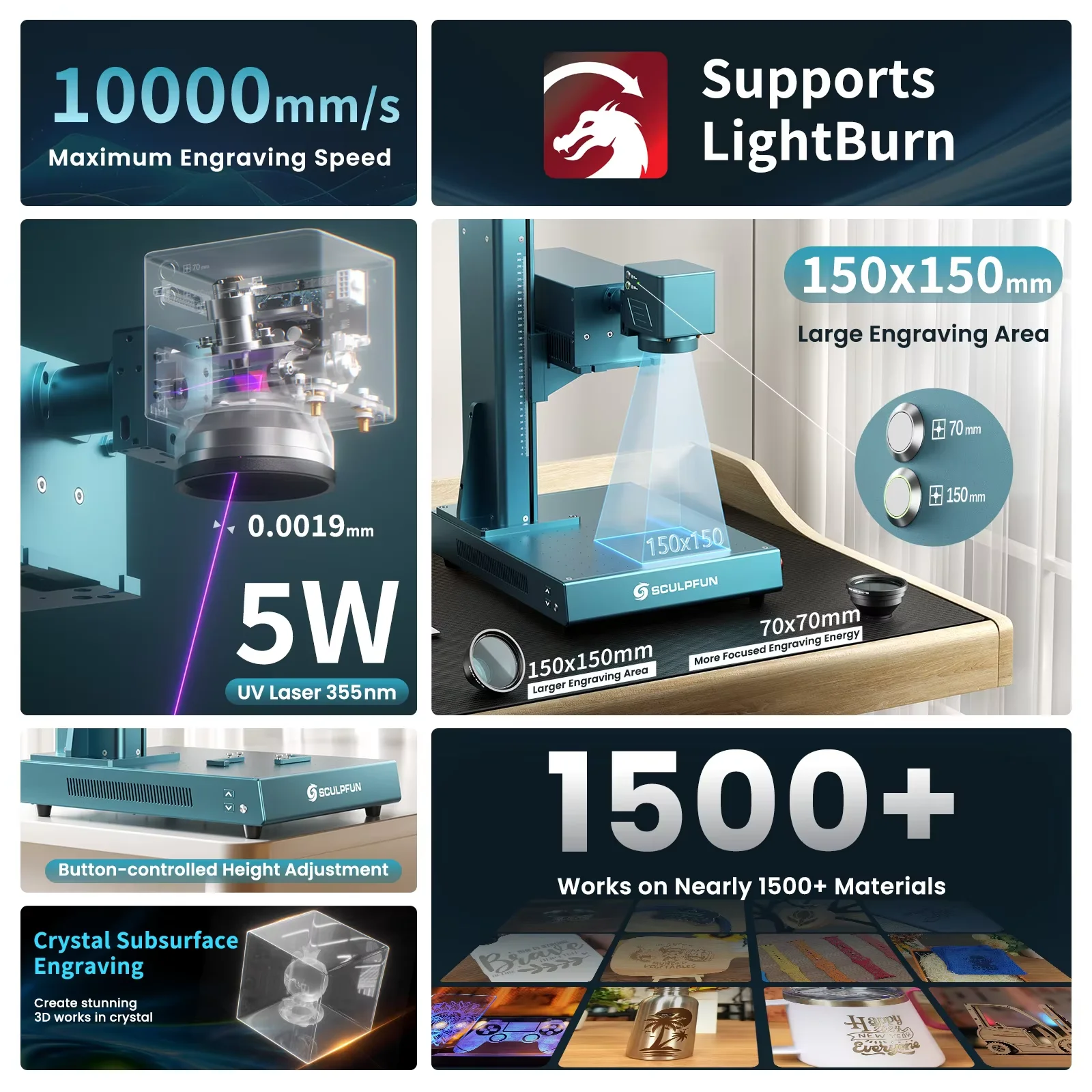 SCULPFUN V5 UV Laser Engraver  - Industrial Laser Engraving Machine For Metal review and price