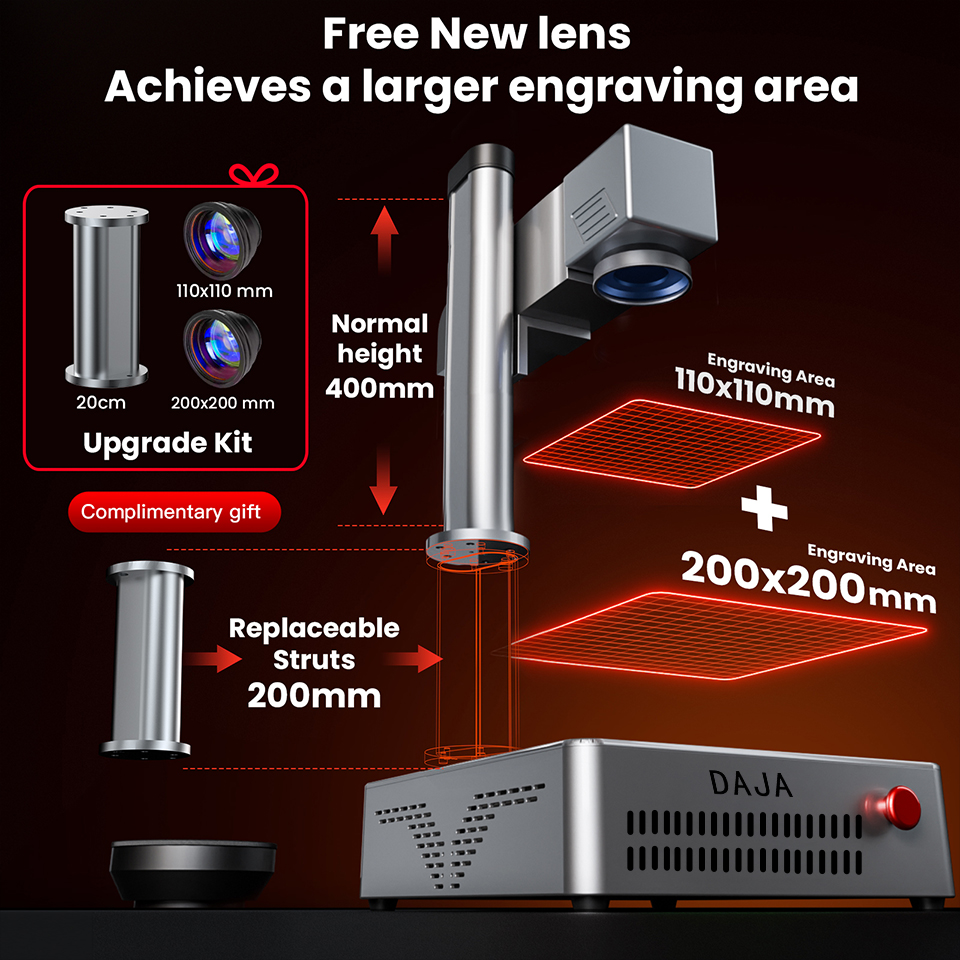 DAJA 20W/30W/50W S4 Fiber Lase - Industrial Laser Engraving Machine For Metal review and price