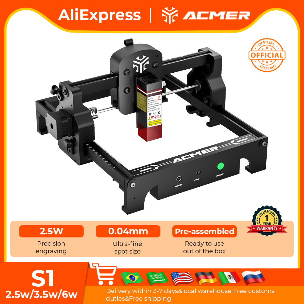 ACMER S1 Mini Laser Engraving  - Fiber Laser Cutting Machine review and price