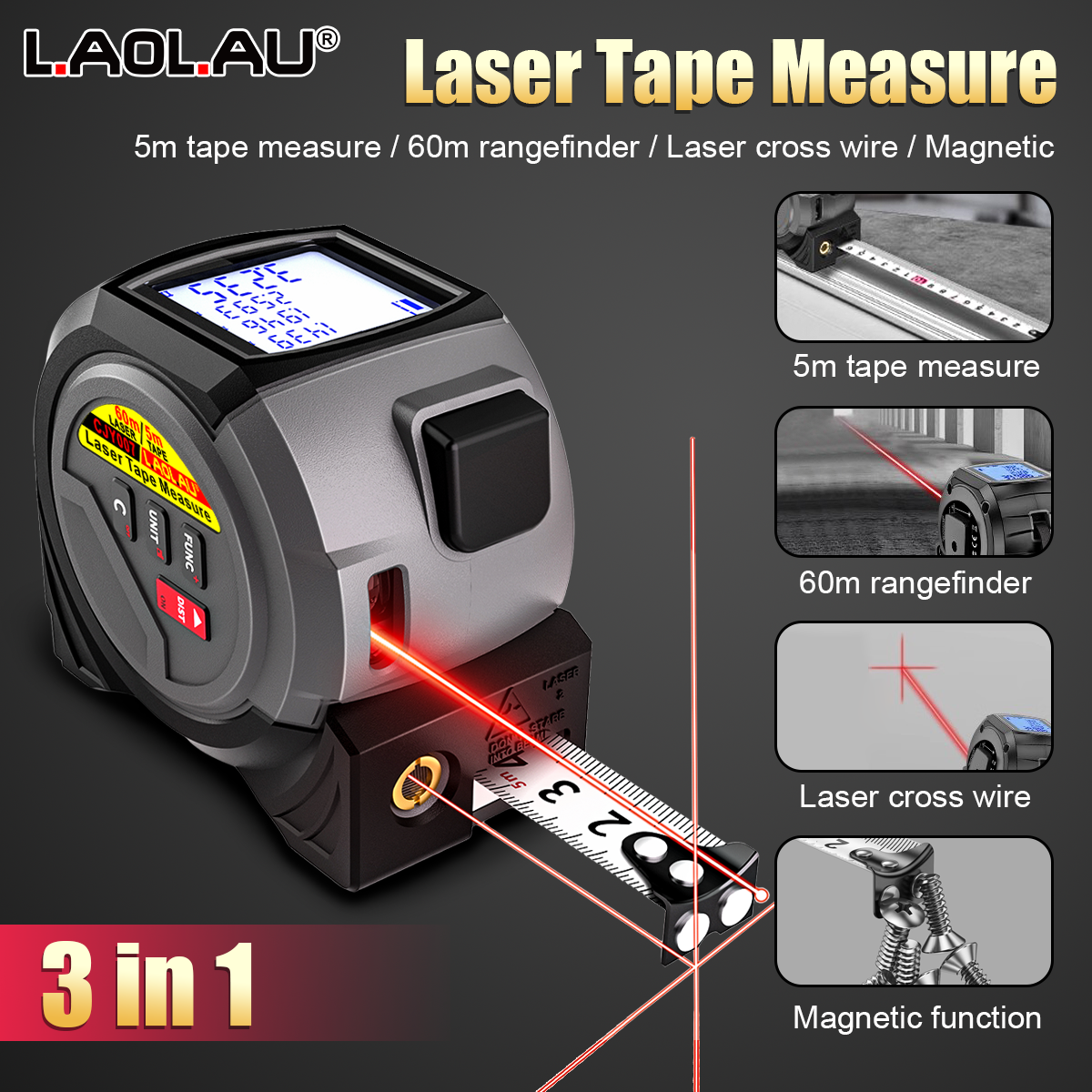 3-In-1 Laser Rangefinder 5m Ta - Industrial Laser Alignment Tool review and price