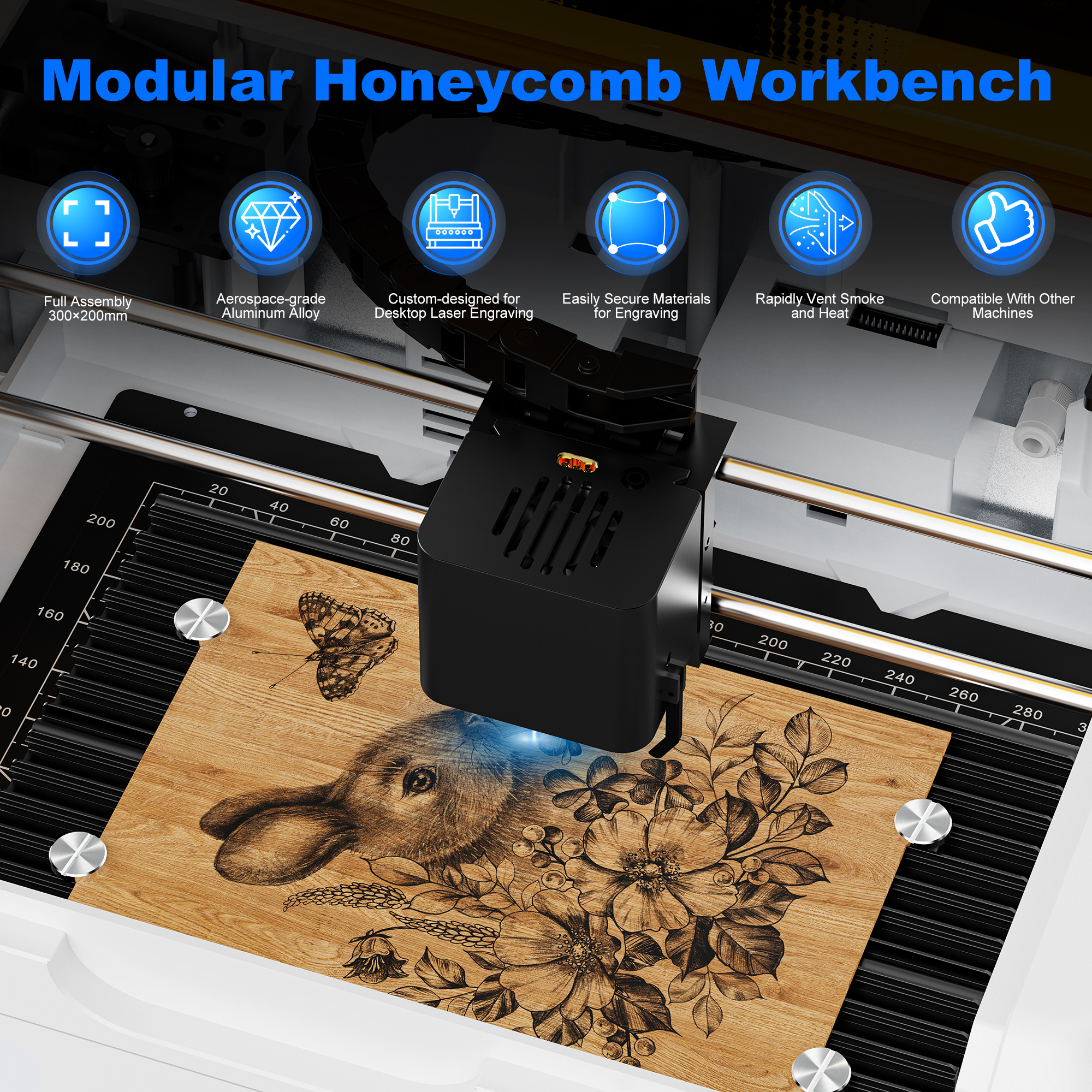 Laservii M1S Upgraded Aluminum - Honeycomb Laser Bed review and price